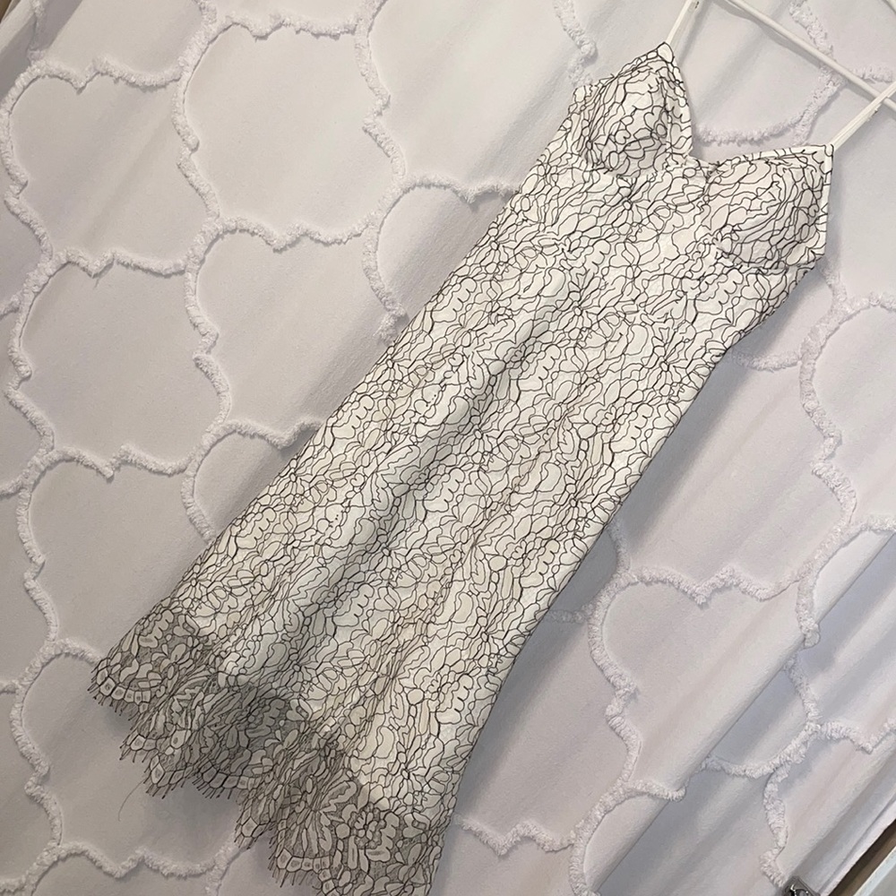 Black and White Lace MIDI Dress